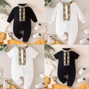 سلوبت أطفال "الأناقة التراثية" - قطن إنترلوك تقيل (أبيض & أسود)